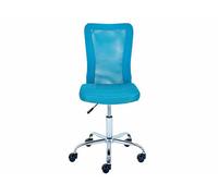 Inter Link - Chaise de Bureau pour Enfant - Fauteuil pivotant Ergonomique - Hauteur réglable - Pied en métal chromé - Revêtement en Maille Respirante - Pivotant à 360° - Turquoise - Bonnie