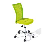 Inter Link - Chaise de bureau pour enfants - Fauteuil pivotant et ergonomique - Réglable en hauteur - Pied métal chromé- Revêtement tissu Mesh respirant - Pivotant à 360° - Vert - Bonnie