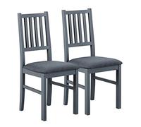 Inter Link - Chaise de salle à manger robuste - style cottage - Lot de 2 - Pin massif - Gris - Luzerna 7.1