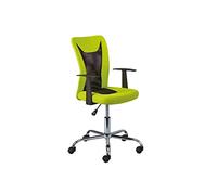 Inter Link - Chaise enfant pivotante - Chaise de bureau pivotante - Chaise de bureau ergonomique - Réglable en hauteur - Respirante - Vert et noir - Donny