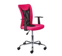 Inter Link - Chaise enfant pivotante - Chaise de bureau pivotante - Chaise de bureau ergonomique - Réglable en hauteur - Respirante - Rose et noir - Donny