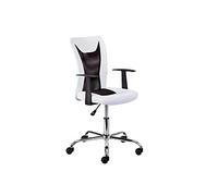 Inter Link - Chaise enfant pivotante - Chaise de bureau pivotante - Chaise de bureau ergonomique - Réglable en hauteur - Respirante - Blanc et noir - Donny