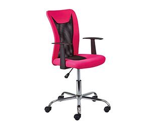 Inter Link - Chaise enfant pivotante - Chaise de bureau pivotante - Chaise de bureau ergonomique - Réglable en hauteur - Respirante - Rose et noir - Donny