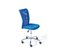 Inter Link - Chaise de bureau pour enfants - Fauteuil pivotant et ergonomique - Réglable en hauteur - Pied métal chromé- Revêtement tissu Mesh respirant - Pivotant à 360° - Bleu - Bonnie