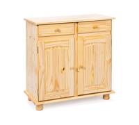 Inter Link Commode de style campagnard en bois massif (2 portes, crème)