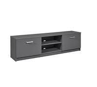 Inter Link - Commode TV - Meuble TV - Console TV - 2 Portes battantes - 2 Compartiments - Gris - Elenzio