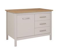 Inter Link - Îlot de Cuisine - îlot Central - Plan de Travail - Armoire de Cuisine avec 1 Porte et 3 tiroirs - revêtement en mélamine - L : 124 cm - H : 91,5 cm - P : 75 cm - Piazza Nero - Cachemire