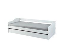 ebuy24 Lit enfant gigogne Léana 90 x 190 cm blanc