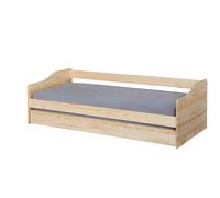 ebuy24 Lit gigogne Leonie23 90 x 200 cm bois massif avec sommier à lattes naturel Marron G
