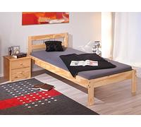 Inter Link - Lit en bois de style moderne - 90 x 200 cm - Nature laqué - Sans sommier : Jana