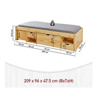 Inter Link Lit fonctionnel CLAAS 90x200 Nature bois massif