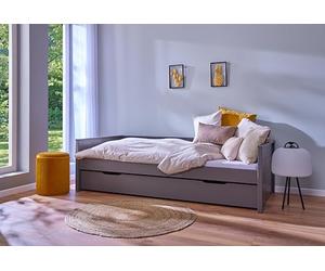 Inter Link - Lit fonctionnel - d'enfant - simple -de rangement - avec tiroir - 2 couchages 90x200 cm - Pin massif - Blanc - Dream the future 90 x 200 cm