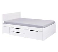 Lit Multi-Rangements en Bois "Darnell" 180x200cm Blanc