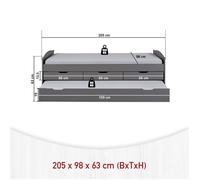 Inter Link Lit gigogne LENA 10C gris bois massif