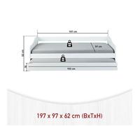 Inter Link Lit gigogne Leonie 23 90x190 cm blanc bois massif avec sommier à lattes