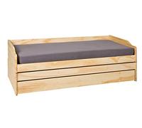 Lit Banquette Enfant Bois Axel 90x200cm Naturel Beige G