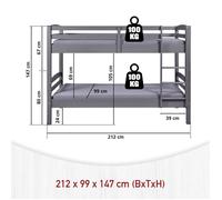 Inter Link Lit superposé LAVIUS gris bois massif