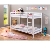Inter Link - Lit superposé - Lit jeune - Lit enfant - Pin massif - Blanc - Sans sommier - 90 x 200 cm - Small Cloud