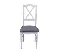 Inter Link Lot de 2 chaises de Salle à Manger Robustes au Style Maison de Campagne Intemporel en Bois de hêtre, Blanc/Anthracite