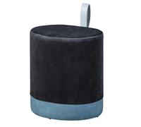 Inter Link - Pouf - Tabouret avec Espace de Rangement - Tabouret à Linge - Pouf Noir - avec poignée en Similicuir - Osane