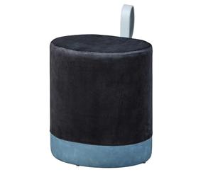 Inter Link - Pouf - Tabouret avec Espace de Rangement - Tabouret à Linge - Pouf Noir - avec poignée en Similicuir - Osane