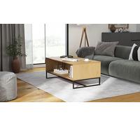 Inter Link - Table basse avec rangement - Table d'appoint - Table de salon - Table basse spacieuse - Pieds métal - Oak Colori - 110 x 60 x 45 cm - Vivo