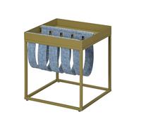 Inter Link - Table Basse - Porte-revues - Table Fonctionnelle - Martini Olive - métal laqué - avec Porte-revues - Laine Bouillie - Club NY