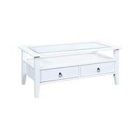 Inter Link Table basse, avec dessus en verre (blanc, 115 x 60 x 45 cm)