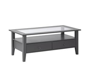 Inter Link - Table Basse - Table en Bois Massif - Table de Salon - Table Basse - Pin Massif - avec Plateau Verre - Gris laqué - Provence 7
