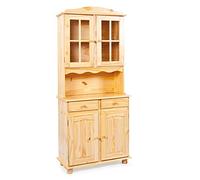 Vaisselier 4 Portes Bois Massif "Alienor" 198cm Naturel