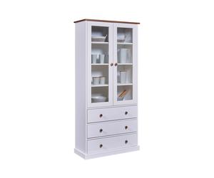 Inter Link Vitrine buffet Westerland , 90 x 38,40 x 190 cm (blanc, sépia/marron)