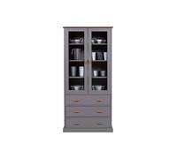 Inter Link Vitrine Luzerna Gris Bois Massif