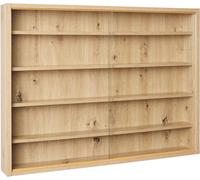 Inter Link - Vitrine Murale pour Objets de Collection - Armoire de rangement avec 4 étagères - 5 Compartiments - pour Miniatures - MDF - Décor Chêne (80x60x9.5 cm) Artisario