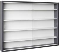 Inter Link - Vitrine murale Collecty - 5 compartiments avec 4 étagères MDF Gris/Blanc 80x60x9.5 cm