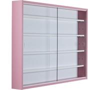 Pinkruby citrine vitrine, 2 portes coulissantes rose, blanc.
