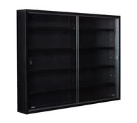 Inter Link Vitrine murale Blacklava – 4 étagères, 5 compartiments, MDF, Noir 80x60x9,5 cm