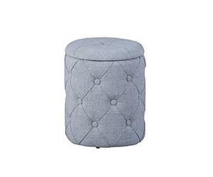 Inter Link Yapak Pouf, Gris, 34 x 34 x 40 cm