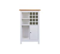 Inter Link Armoire à vin, Bois d'ingénierie, Blanc, 3 Compartiments/1 Porte