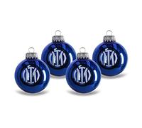 Inter - Lot de 4 Boules de Noël Premium - Décoration de Noël idéale comme Cadeau et pour Tous Les Fans Inter