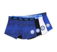 Inter Lot de 4 Boxers pour Homme en Coton et élasthanne avec Bande élastique et Logo Officiel, Couleurs Noir, Bleu et Blanc, XXL