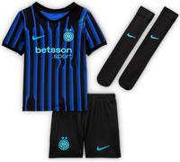 Inter Milan 2025/26 Stadium Home Ensemble de 3 pièces réplique Nike de football pour jeunes enfants, bleu Lyon/noir/bleu chlorine, HJ5621-439, taille M
