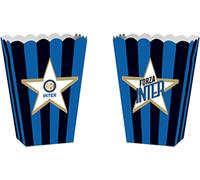 Inter Milan popcorn cornets de football 4 pièces bleu-noir 13,5x8,5x19cm