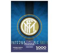 Inter Milan Puzzles 1000 Pieces Cadeau Unique Football Clubs Jeu Éducatif Challenge Toy À De Qualité Supérieure Peinture Art pour Adultes Et Enfants À Partir De 12 Ans 70x50cm/1000pcs