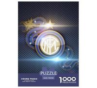 Inter Milan Puzzles 1000 Pieces Cadeau Unique Football Clubs Jeu Éducatif Challenge Toy À De Qualité Supérieure Peinture Art pour Adultes Et Enfants À Partir De 12 Ans 70x50cm/1000pcs