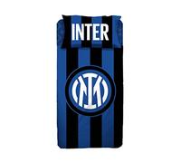 Inter, Parure de lit Simple en Coton, 100% Coton, Drap Housse + taie d'oreiller 100% Coton, Produit Officiel