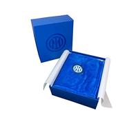 Inter, Plaid Coral Doux, Couleur Unie avec Logo, dans Une boîte, Couverture de canapé, Noir Bleu, Produit Officiel