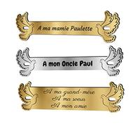 Inter Plaque Funéraire personnalisé - Texte pour Plaque Funéraire - Inter en Acrylique - Forme et Texte Personnalisable (Colombe, Grand)