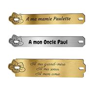 Inter Plaque Funéraire personnalisé - Texte pour Plaque Funéraire - Inter en Acrylique - Forme et Texte Personnalisable (Fleur, Grand)