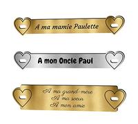 Inter Plaque Funéraire personnalisé - Texte pour Plaque Funéraire - Inter en Acrylique - Forme et Texte Personnalisable (Coeur, Petit)