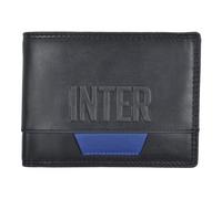 Inter Portefeuille en Cuir Nerazzuro avec Logo en Relief, Produit Officiel 153201, Noir, 12,5x9,5x2 cm